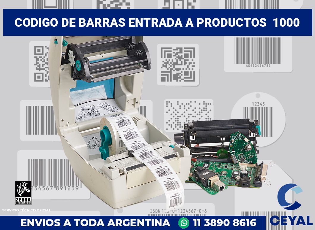 codigo de barras entrada a productos  1000