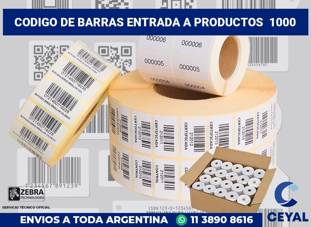 codigo de barras entrada a productos  1000