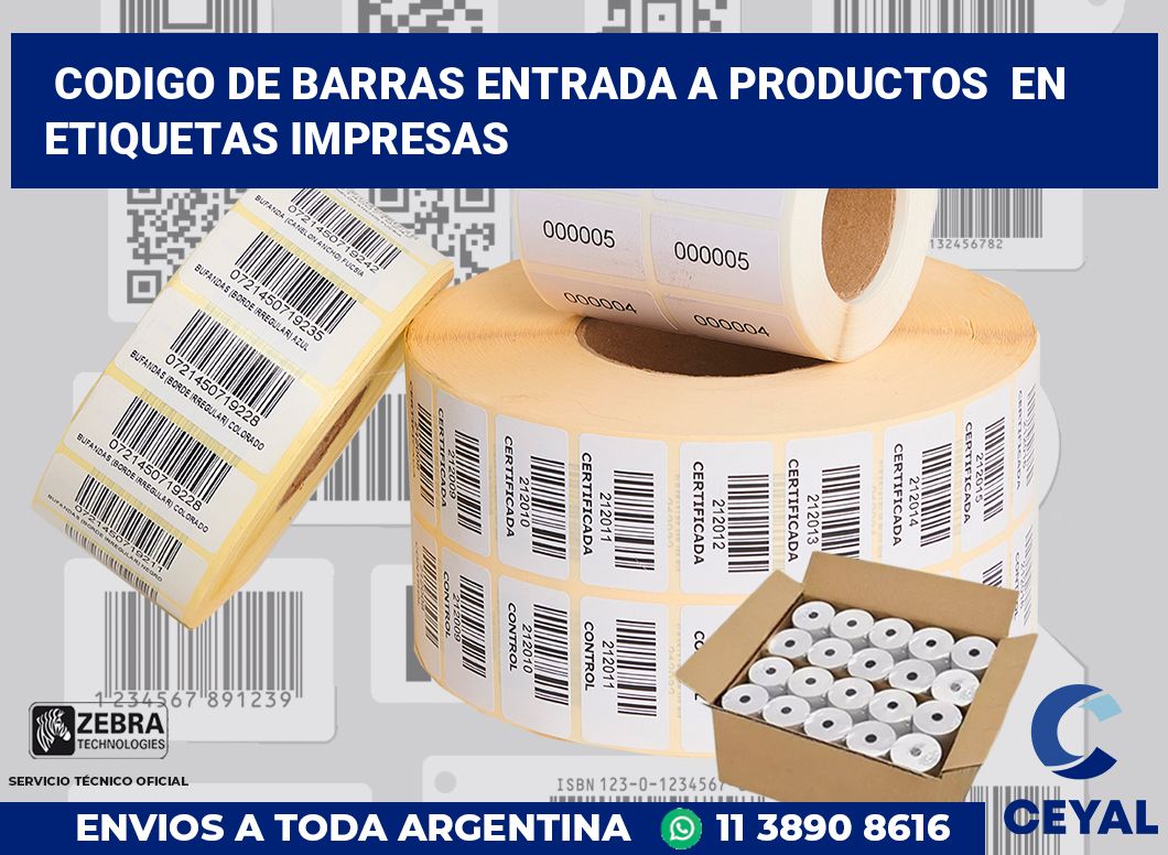 codigo de barras entrada a productos  en etiquetas impresas