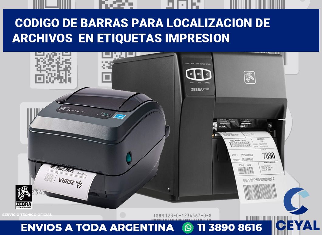 codigo de barras para localizacion de archivos  en etiquetas impresion