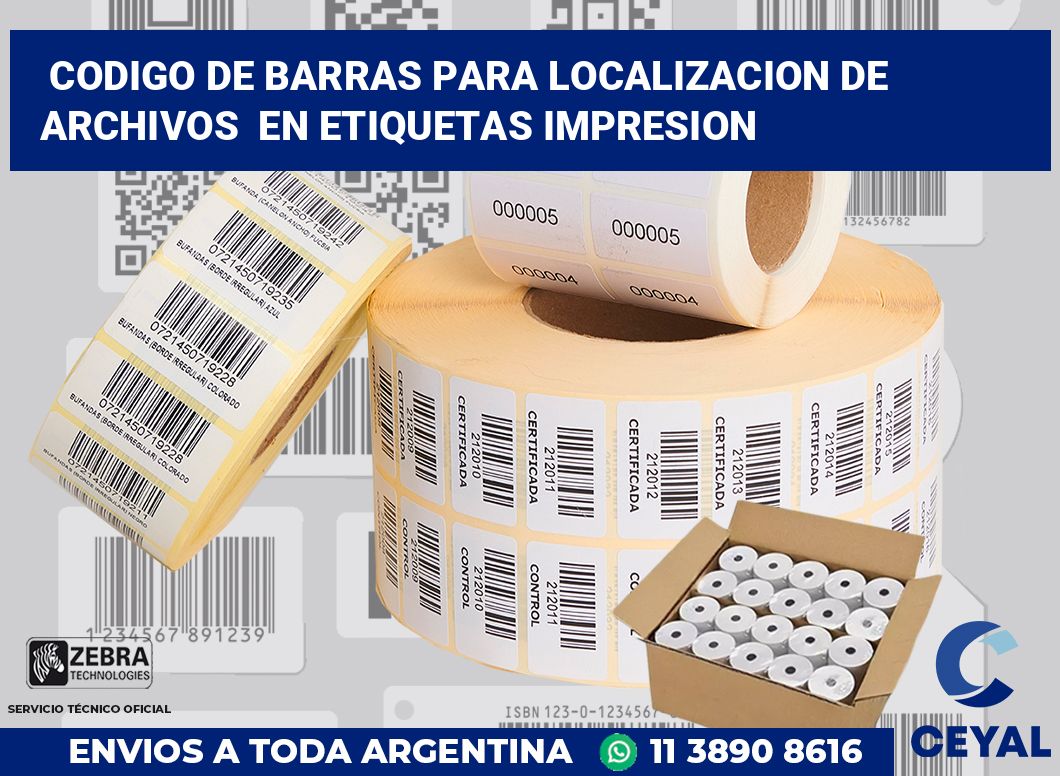 codigo de barras para localizacion de archivos  en etiquetas impresion
