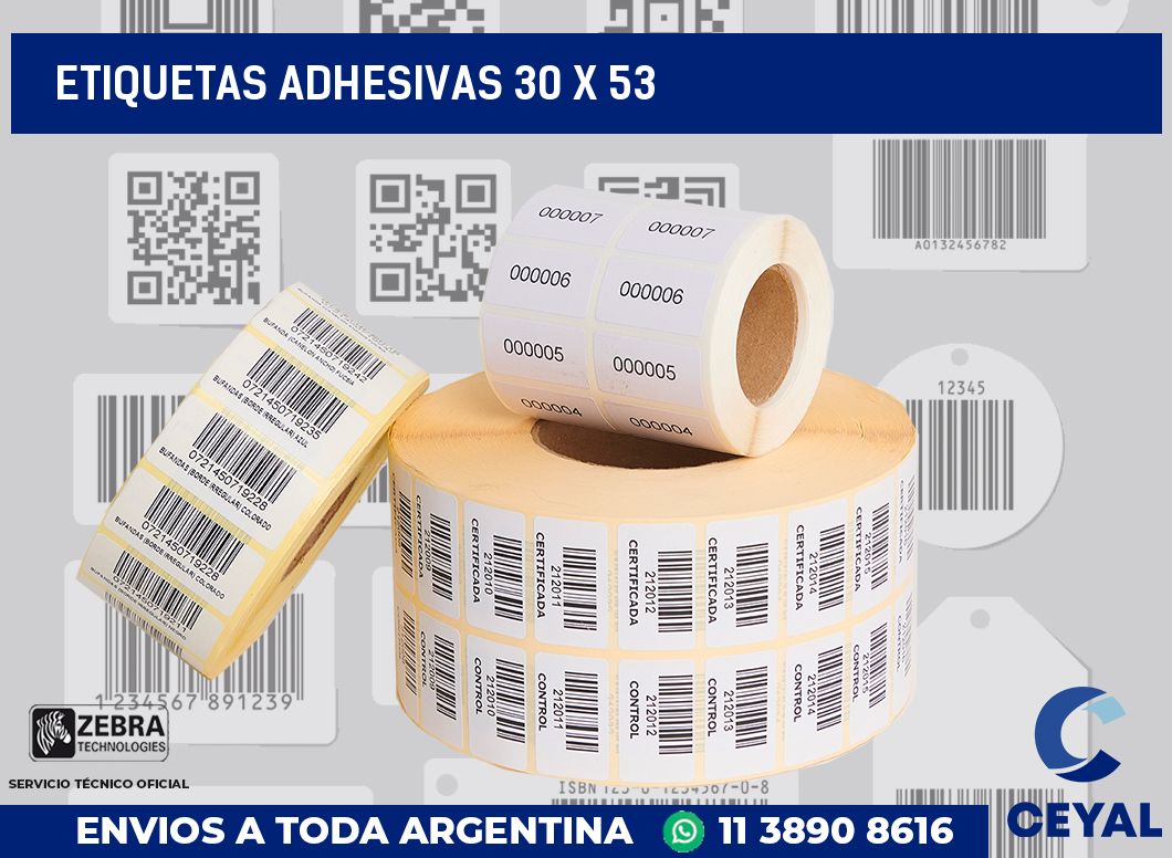 etiquetas adhesivas 30 x 53