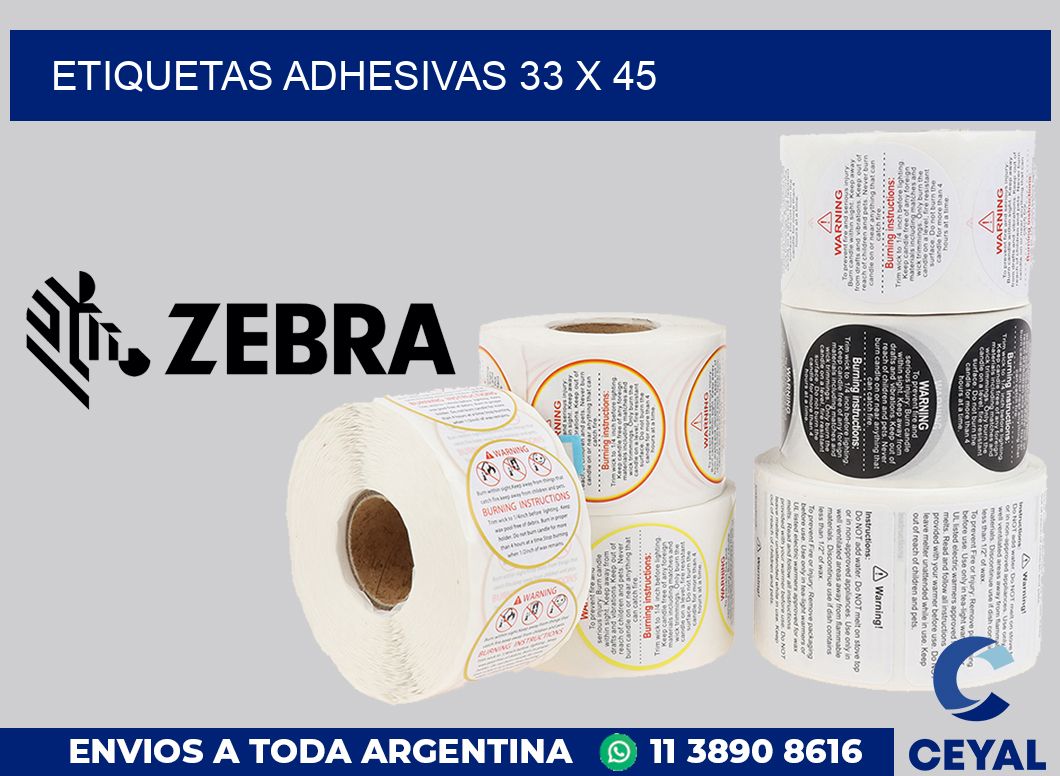 etiquetas adhesivas 33 x 45