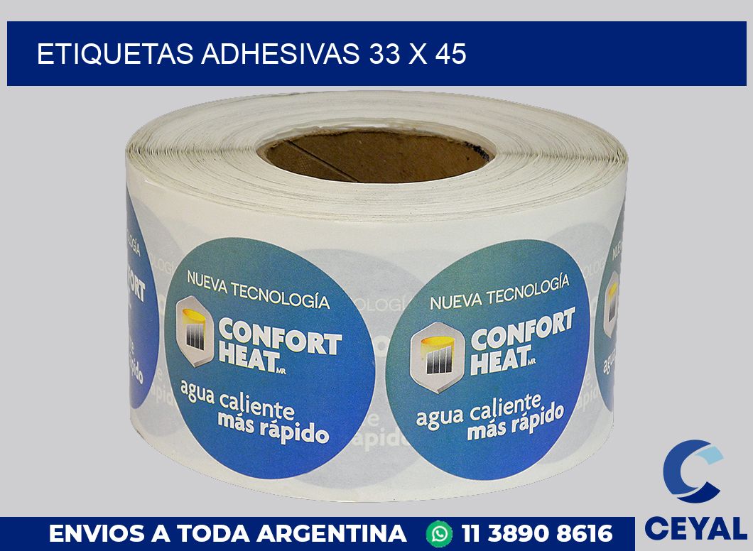 etiquetas adhesivas 33 x 45