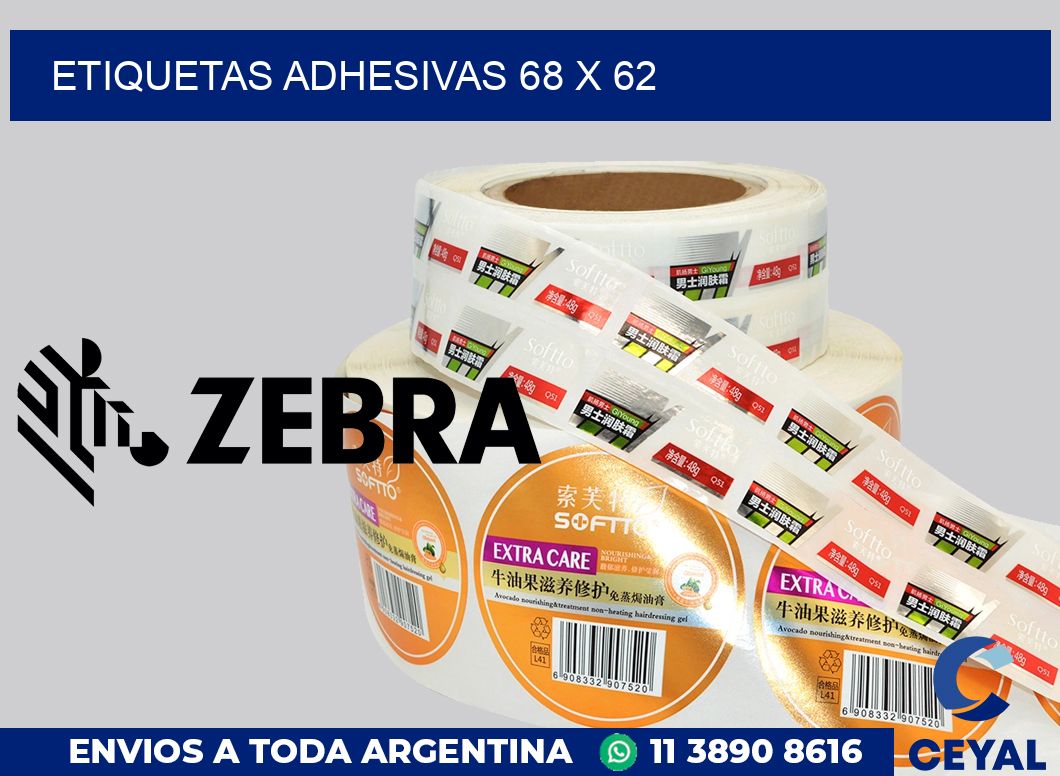 etiquetas adhesivas 68 x 62