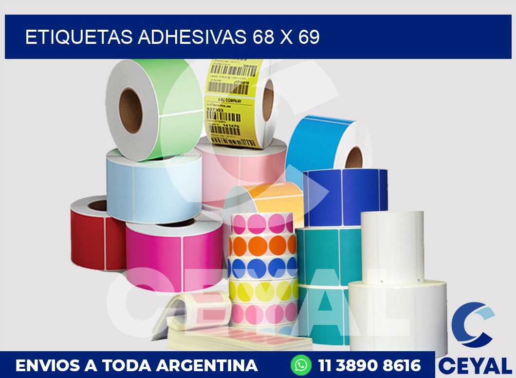 etiquetas adhesivas 68 x 69