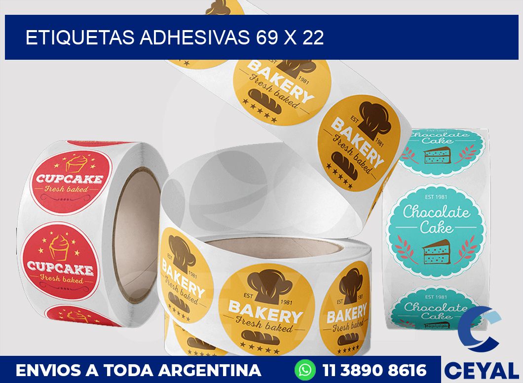 etiquetas adhesivas 69 x 22