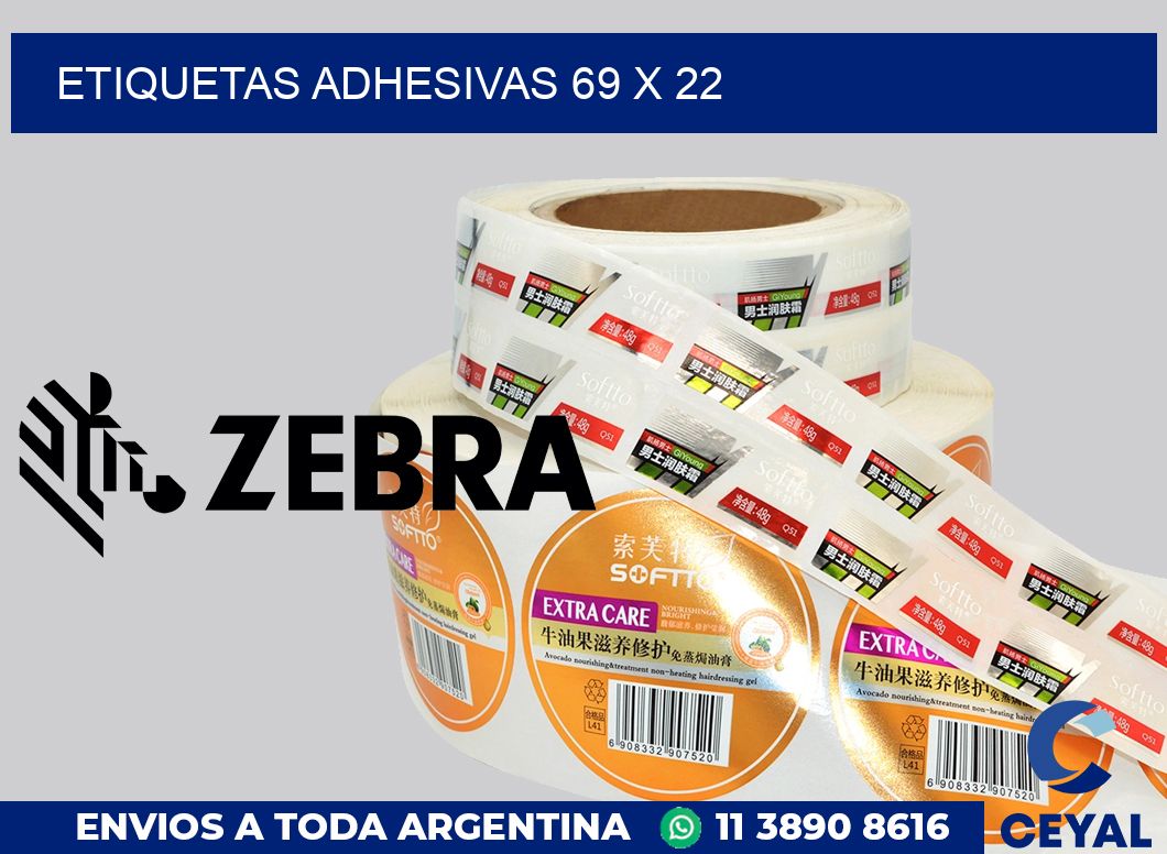 etiquetas adhesivas 69 x 22