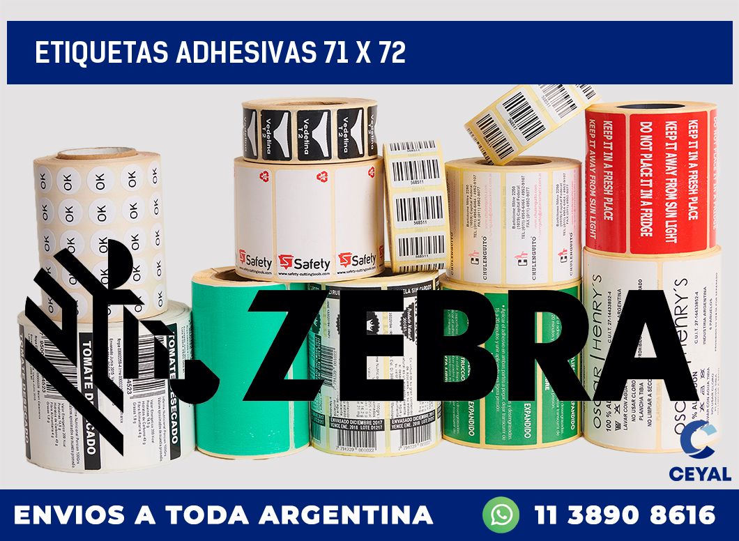 etiquetas adhesivas 71 x 72