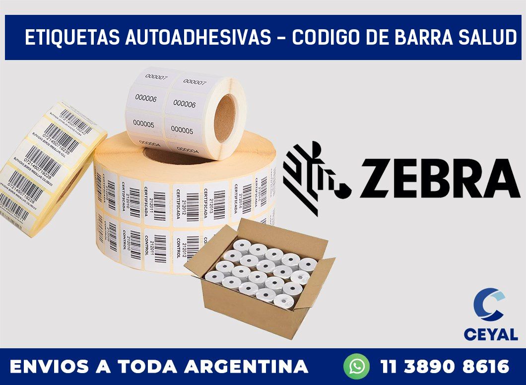 etiquetas autoadhesivas - codigo de barra salud
