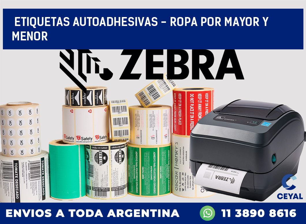 etiquetas autoadhesivas - ropa por mayor y menor