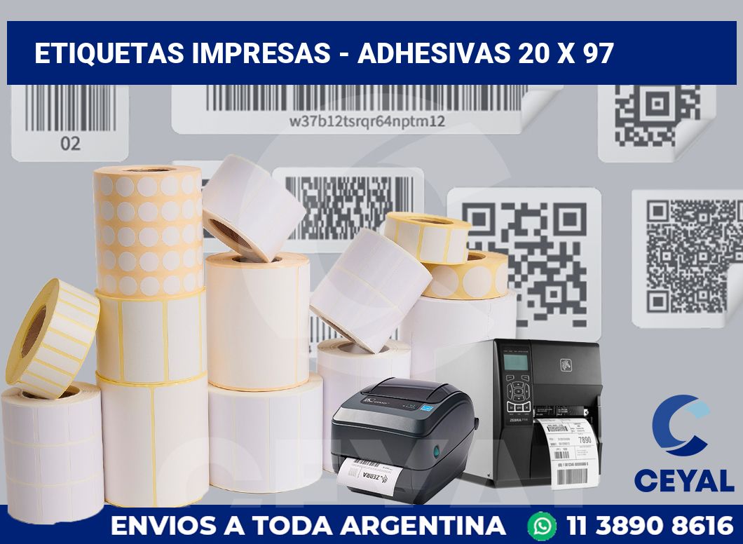 etiquetas impresas – Adhesivas 20 x 97