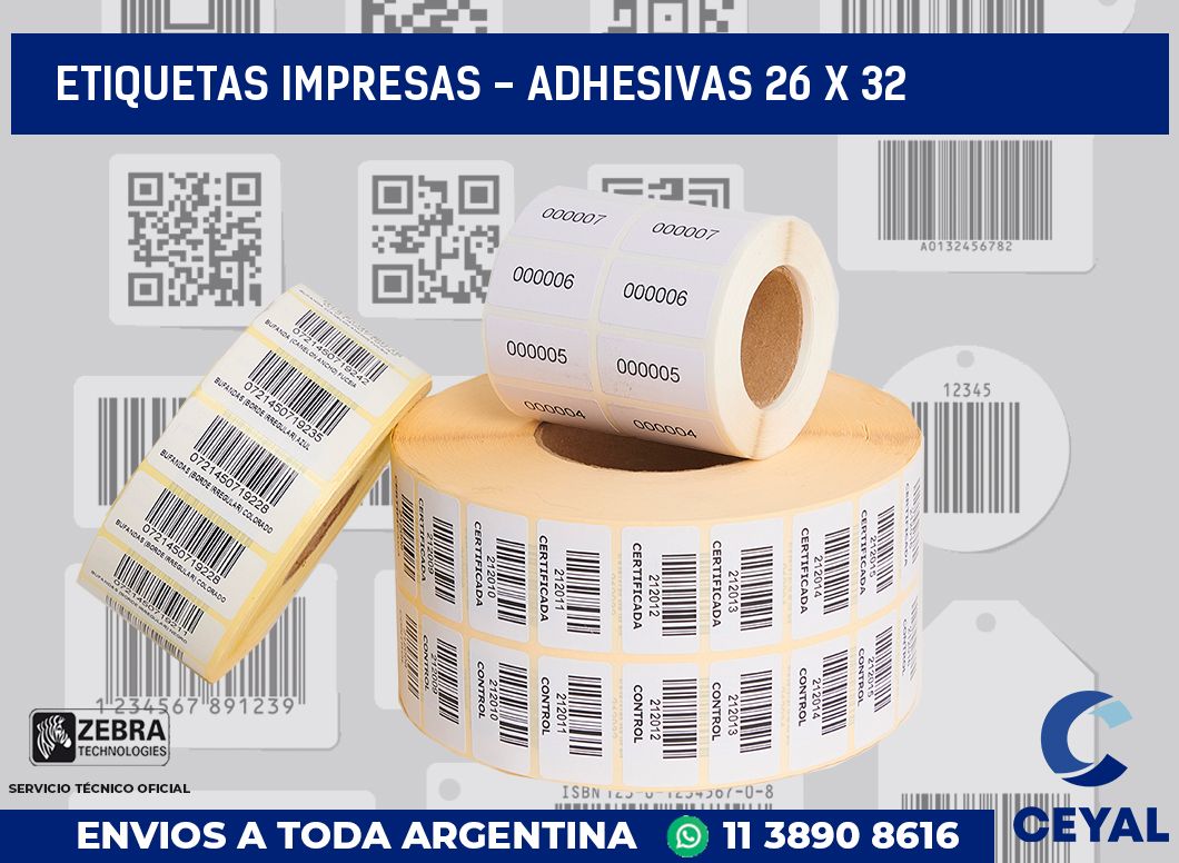 etiquetas impresas – Adhesivas 26 x 32