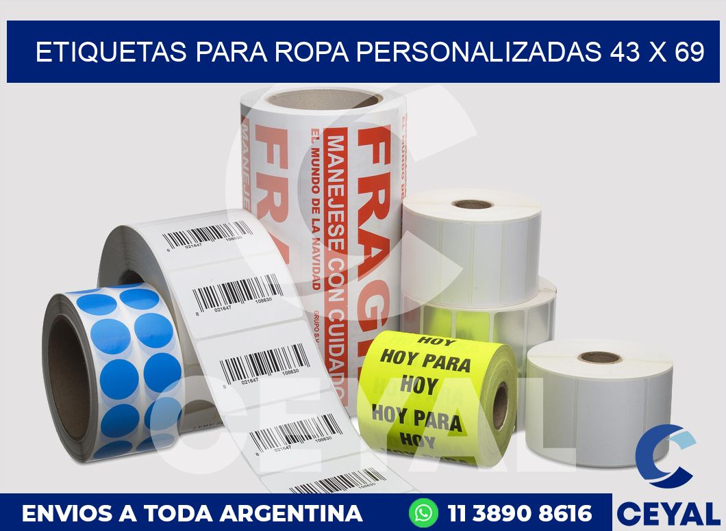 etiquetas para ropa personalizadas 43 x 69