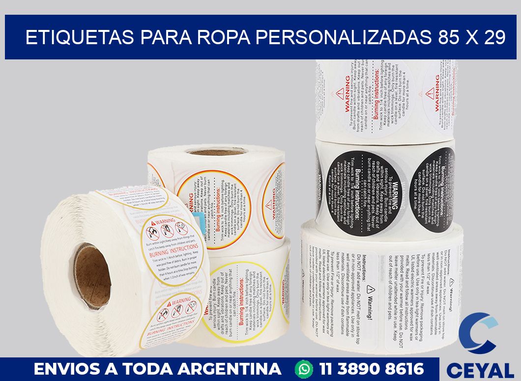 etiquetas para ropa personalizadas 85 x 29