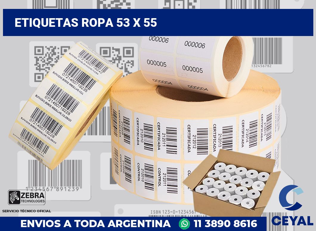 etiquetas ropa 53 x 55