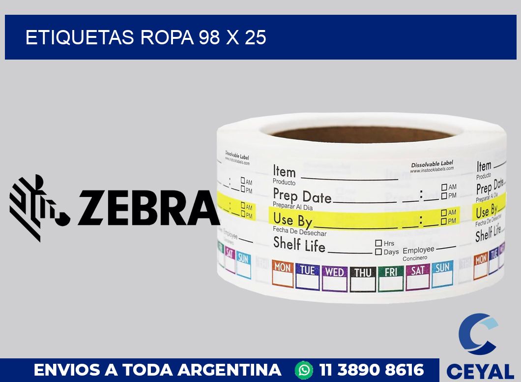 etiquetas ropa 98 x 25