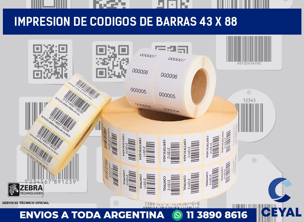 impresion de codigos de barras 43 x 88