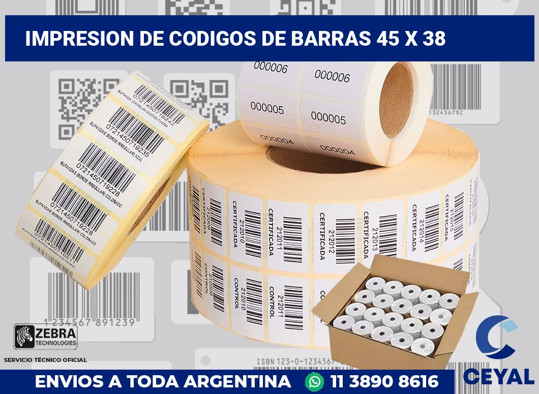 impresion de codigos de barras 45 x 38