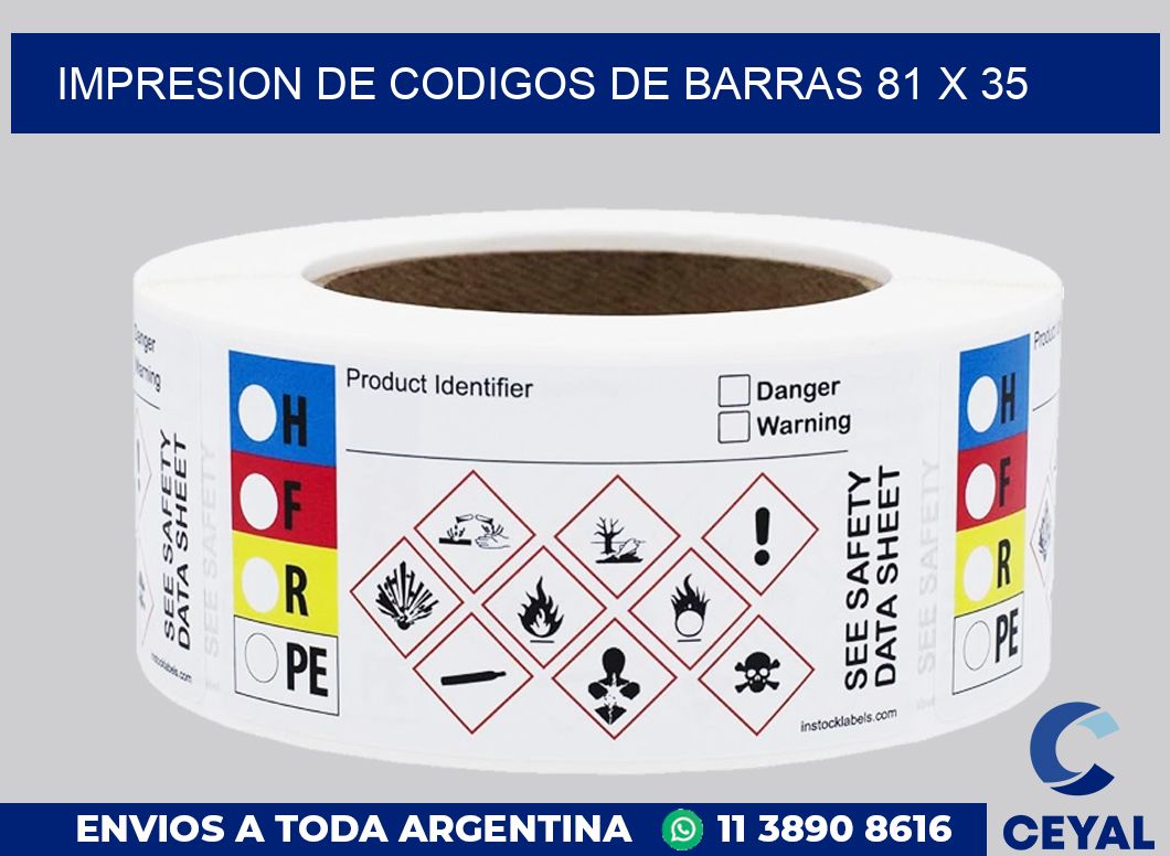 impresion de codigos de barras 81 x 35