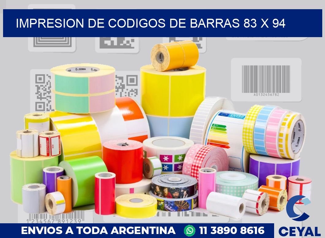 impresion de codigos de barras 83 x 94