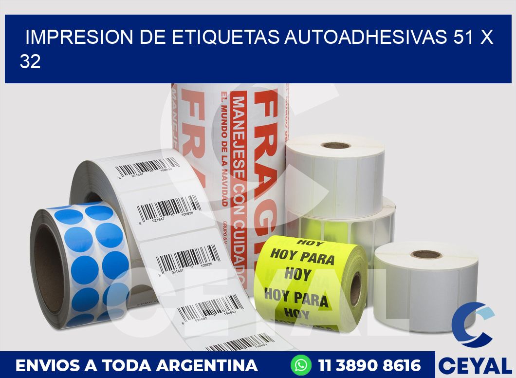 impresion de etiquetas autoadhesivas 51 x 32