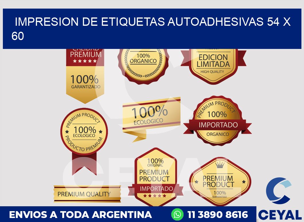 impresion de etiquetas autoadhesivas 54 x 60