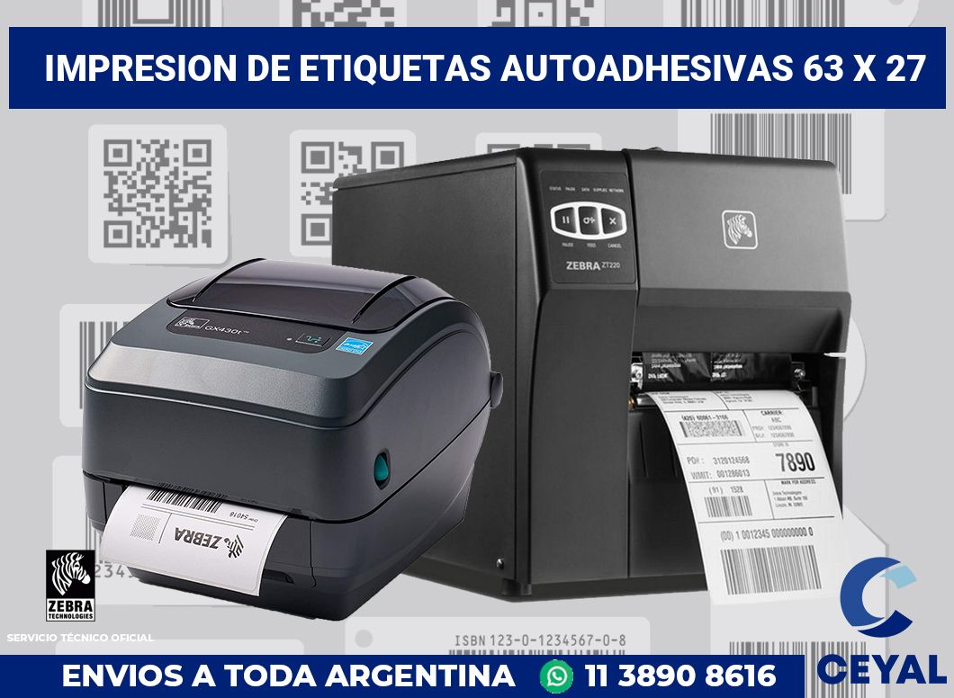 impresion de etiquetas autoadhesivas 63 x 27