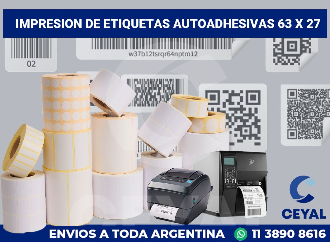 impresion de etiquetas autoadhesivas 63 x 27