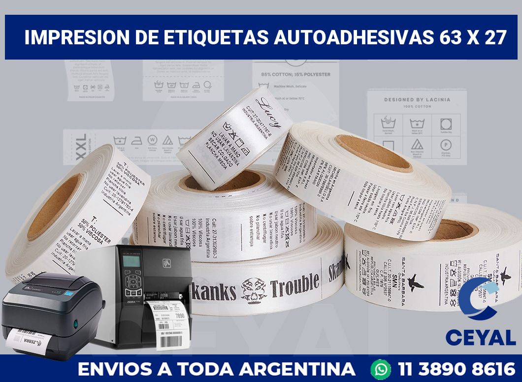 impresion de etiquetas autoadhesivas 63 x 27