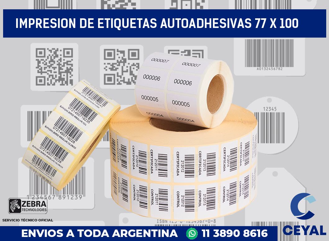 impresion de etiquetas autoadhesivas 77 x 100