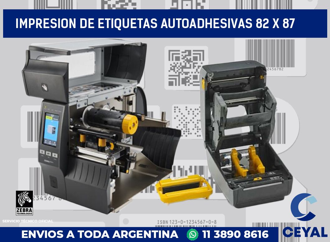 impresion de etiquetas autoadhesivas 82 x 87