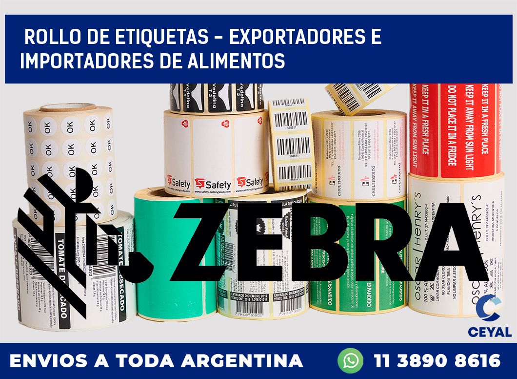 rollo de etiquetas - exportadores e importadores de alimentos