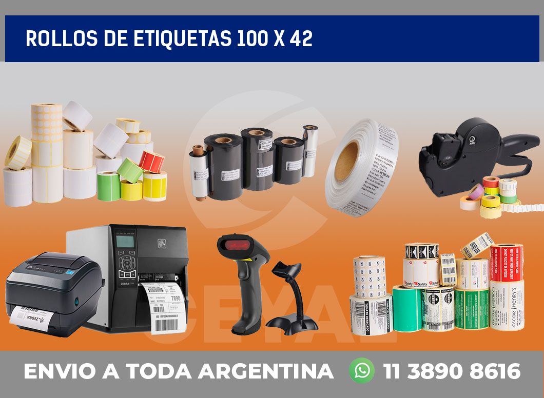 rollos de etiquetas 100 x 42