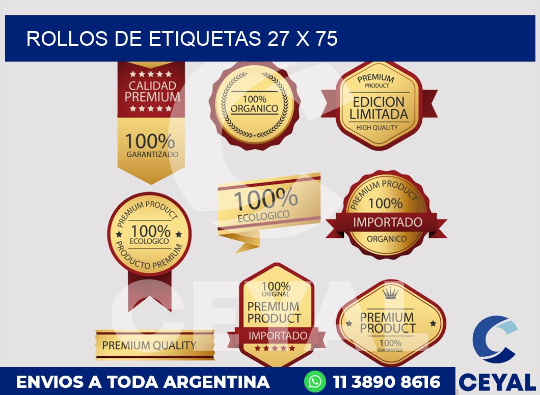 rollos de etiquetas 27 x 75