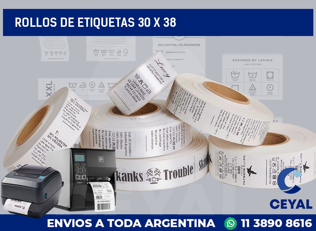 rollos de etiquetas 30 x 38