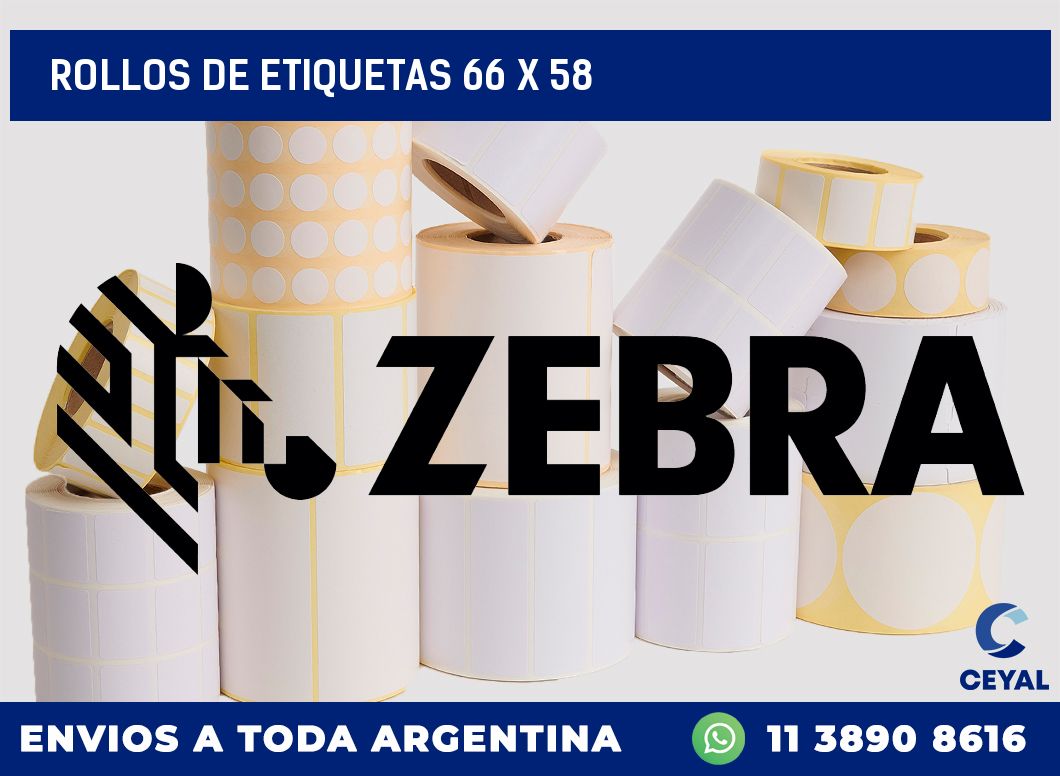 rollos de etiquetas 66 x 58
