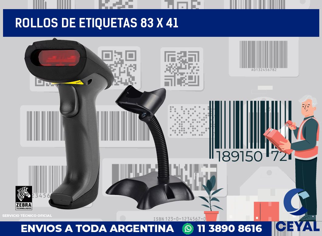 rollos de etiquetas 83 x 41