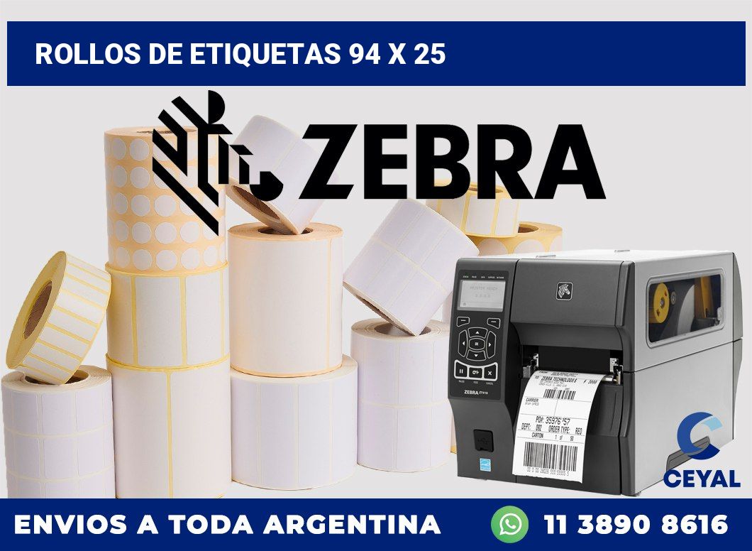 rollos de etiquetas 94 x 25