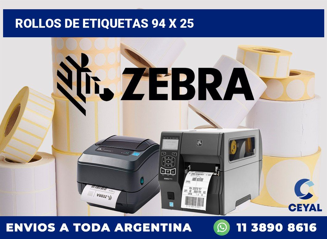 rollos de etiquetas 94 x 25