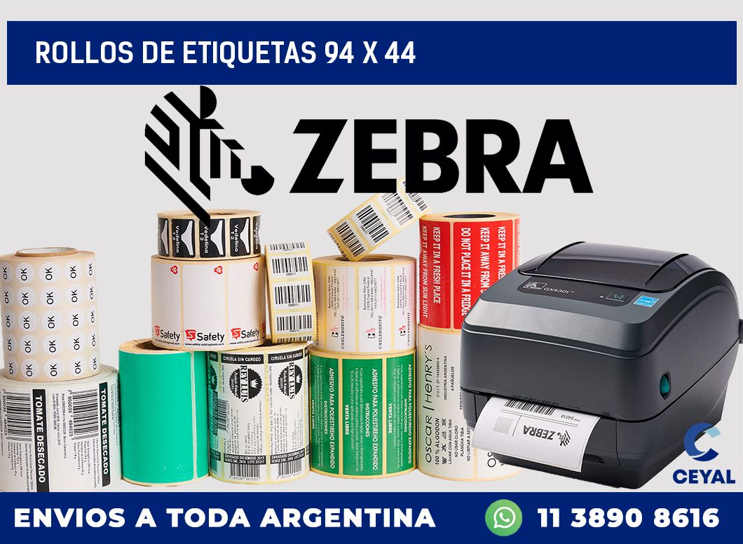 rollos de etiquetas 94 x 44