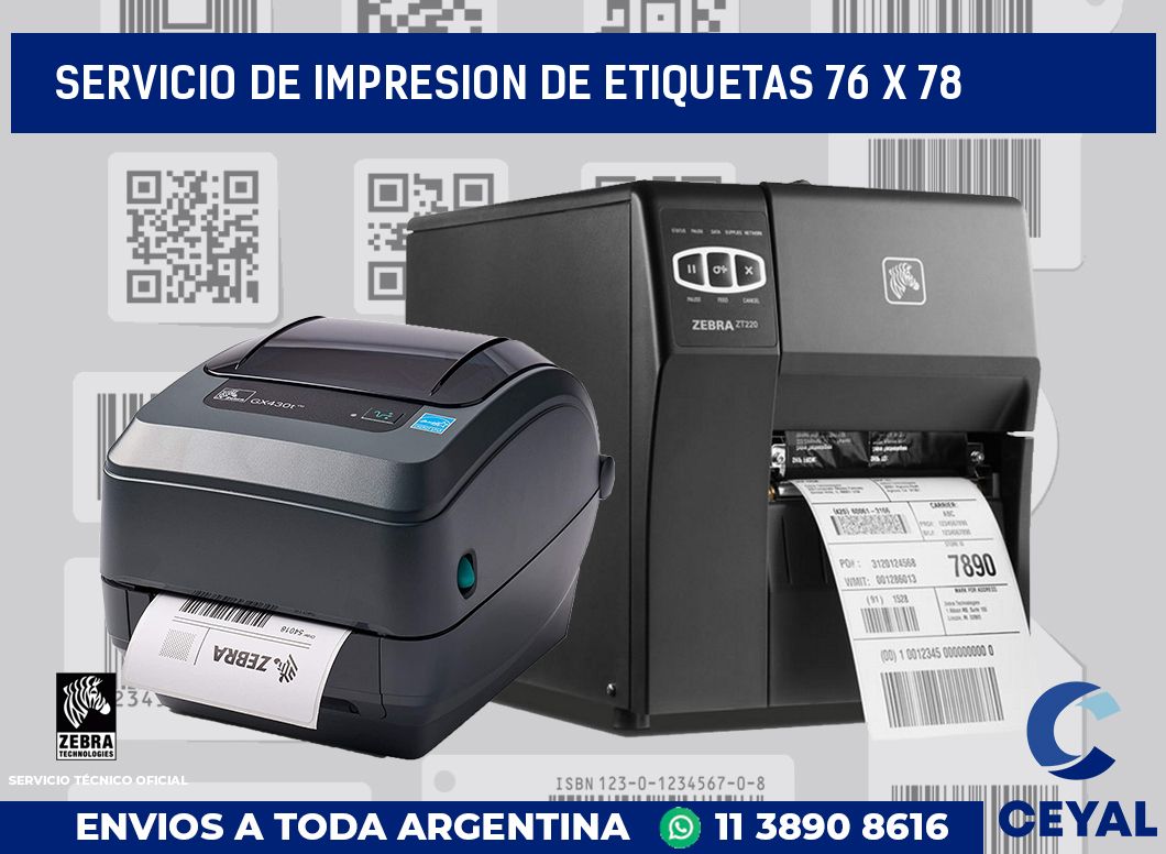 servicio de impresion de etiquetas 76 x 78