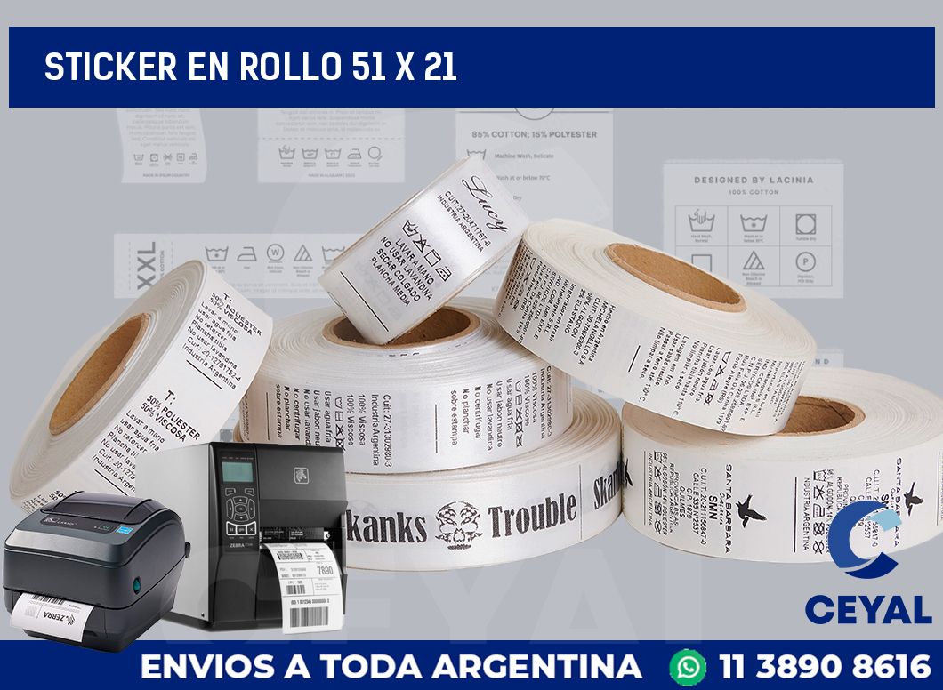 sticker en rollo 51 x 21
