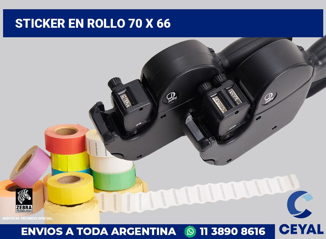 sticker en rollo 70 x 66