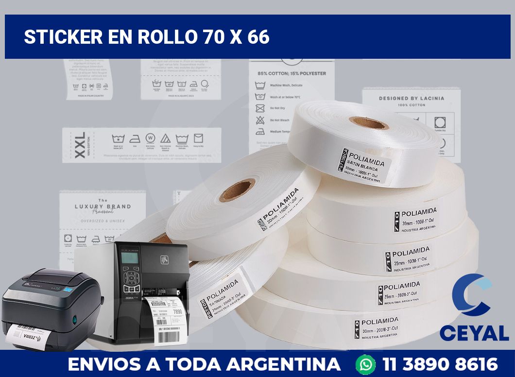 sticker en rollo 70 x 66