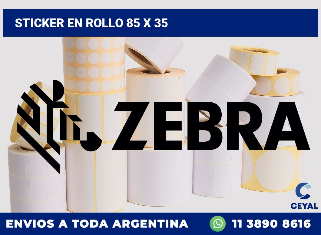 sticker en rollo 85 x 35
