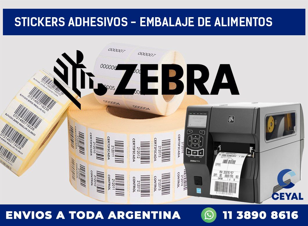 stickers adhesivos - embalaje de alimentos