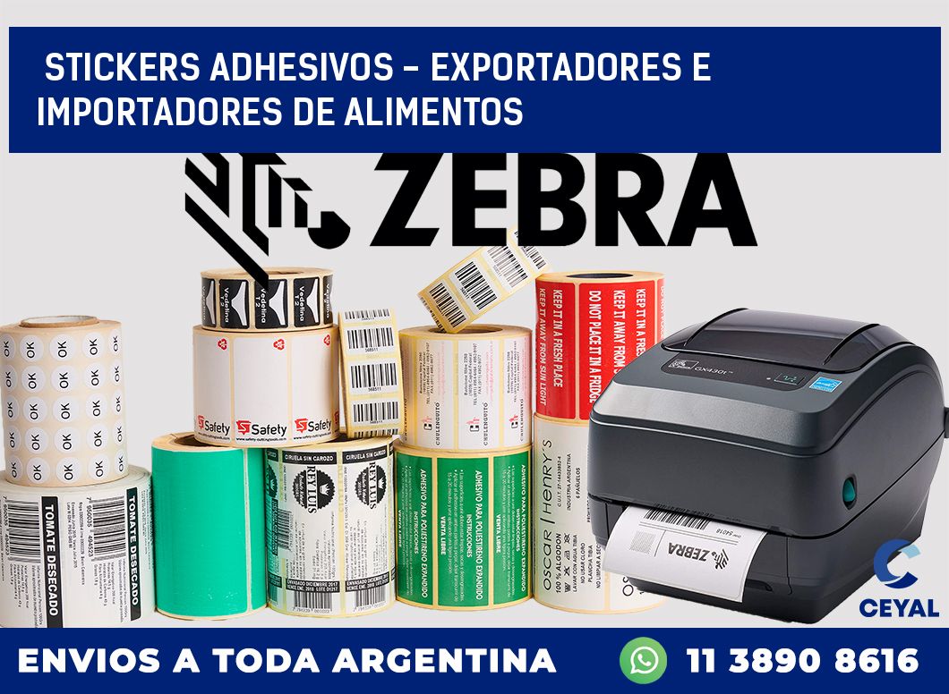 stickers adhesivos - exportadores e importadores de alimentos