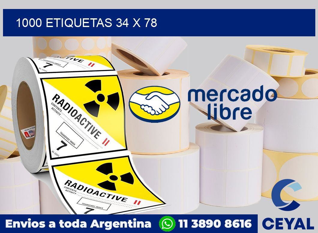 1000 etiquetas 34 x 78