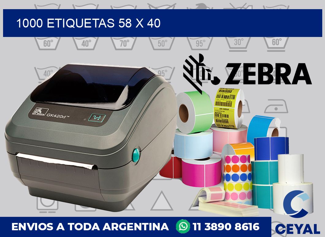 1000 etiquetas 58 x 40